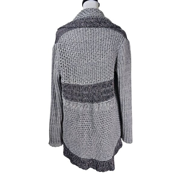 Gray Women's Open Front Cardigan Sweater - Picture 3 of 11